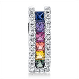 Anhänger 18 kt WG, 28 Brill. 0,21 ct, TW-si, 6 Saphire 0,61 ct fancy