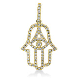 Anhänger 18 kt GG, mit Öse, 1 Brill. 0,02 ct, TW-si, 79 Brill. 0,42 ct, TW-si