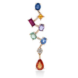 Anhänger 18 kt RG, 7 Brill. 0,02 ct, TW-si, 7 Saphire 1,70 ct multicolor