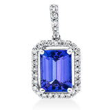 Anhänger 18 kt WG, mit Öse, 33 Brill. 0,17 ct, TW-si, 1 Tansanit 1,65 ct blau