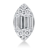 Anhänger 18 kt WG, 4 Bag. 0,22 ct, TW-vsi, 6 Brill. 0,11 ct, TW-si