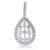 Anhänger 18 kt WG, mit Öse, 1 Brill. 0,09 ct, TW-si, 4 Nav. 0,23 ct, TW-vsi, 31 Brill. 0,76 ct, TW-si