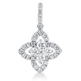 Anhänger 18 kt WG, mit Öse, 4 Brill. 0,18 ct, TW-si, 34 Brill. 0,19 ct, TW-si