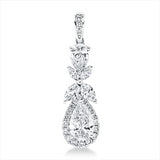 Anhänger 18 kt WG, mit Öse, 4 Nav. 0,23ct,1 Tropfen 0,24ct, 1 Tropfen 0,47ct, 21 Brill. 0,11ct,TW-si