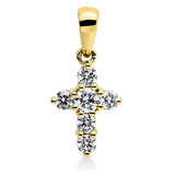 Anhänger 18 kt GG, mit Öse, 1 Brill. 0,11 ct, W-si, 5 Brill. 0,22 ct, W-si