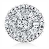 Anhänger 18 kt WG, 34 Brill. 0,25 ct, TW-si, 20 Trap. 0,44 ct, TW-si