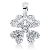 Anhänger 18 kt WG, mit Öse, 28 Brill. 0,15 ct, TW-si, 24 Trap. 0,18 ct, TW-si, 1 Brill. 0,02 ct, TW-si