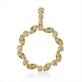 Anhänger 18 kt GG, mit Öse, 9 Brill. 0,23 ct, TW-si, 18 Brill. 0,22 ct, TW-si