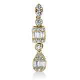 Anhänger 18 kt GG, mit Öse, 6 Bag. 0,22 ct, TW-si, 19 Brill. 0,30 ct, TW-si