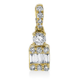 Anhänger 18 kt GG, mit Öse, 4 Bag. 0,10 ct, TW-si, 11 Brill. 0,21 ct, TW-si