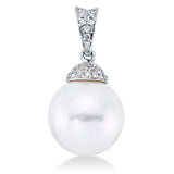 Anhänger 18 kt WG, 27 Brill. 0,13 ct, TW-si, 1 SS weiß 9,5 mm