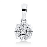 Anhänger 18 kt WG, mit Öse, 1 Princ. 0,03 ct, TW-vsi/si, 4 Nav. 0,17 ct, TW-vsi/si