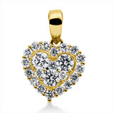 Anhänger 18 kt GG, mit Öse, 3 Brill. 0,33 ct, TW-si, 19 Brill. 0,35 ct, TW-si