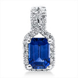 Anhänger 18 kt WG, 25 Brill. 0,11 ct, TW-vsi, 1 Saphir 0,69 ct blau