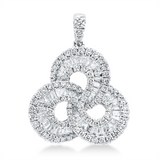 Anhänger 18 kt WG, mit Öse, 53 Trap. 0,68 ct, TW-vsi, 88 Brill. 0,47 ct, TW-si