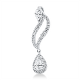 Anhänger 18 kt WG, 1 Brill. 0,01 ct, 1 Nav. 0,08 ct, 1 Tropfen 0,11 ct, 33 Brill. 0,15 ct, TW-si