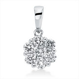 Anhänger 18 kt WG, mit Öse, 1 Brill. 0,07 ct, TW-pi, 6 Brill. 0,18 ct, TW-pi