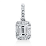 Anhänger 18 kt WG, mit Öse, 1 Sm.schliff 0,50 ct, TW-si, 21 Brill. 0,14 ct, TW-si