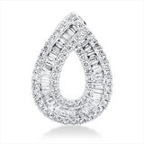 Anhänger 18 kt WG, 35 Trap. 0,37 ct, TW-si, 56 Brill. 0,29 ct, TW-si