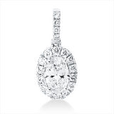 Anhänger 18 kt WG, mit Öse, 1 Oval 0,30 ct, TW-si, 19 Brill. 0,12 ct, TW-si