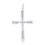 Anhänger 18 kt WG, mit Öse, 5 Bag. 0,19 ct, TW-si, 20 Brill. 0,35 ct, TW-si