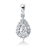 Anhänger 18 kt WG, mit Öse, 1 Tropfen 0,18 ct, E-vsi, 12 Brill. 0,17 ct, TW-si