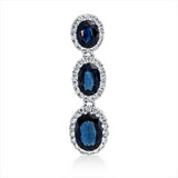 Anhänger 18 kt WG, mit Öse, 48 Brill. 0,32 ct, F-vsi, 3 Saphire 1,98 ct blau