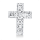Anhänger 18 kt WG, 20 Bag. 0,36 ct, TW-si, 1 Princ. 0,05 ct, TW-si, 64 Brill. 0,14 ct, TW-si
