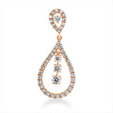 Anhänger 18 kt RG, mit Öse, 14 Brill. 0,12 ct, F-vsi/si, 4 Brill. 0,18 ct, F-vsi/si, 27 Brill. 0,16 ct, F-vsi/si