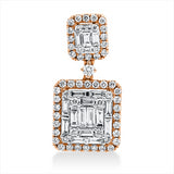 Anhänger 18 kt RG, 32 Brill. 0,29 ct, 1 Brill. 0,03 ct, 15 Bag. 0,57 ct, F-vsi, 24 Brill. 0,17 ct, TW-si