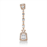 Anhänger 18 kt RG, mit Öse, 14 Bag. 0,48 ct, F-vsi, 53 Brill. 0,43 ct, TW-si