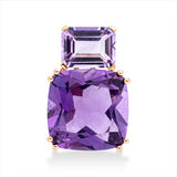 Anhänger 18 kt RG, 1 Amethyst 6,40 ct lila, 1 Amethyst 1,50 ct lila