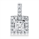 Anhänger 18 kt WG, mit Öse, 3 Dia. 0,02 ct, TW-si, 1 Princ. 0,27 ct, TW-si, 16 Dia. 0,10 ct, TW-si