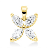 Anhänger 18 kt GG, mit Öse, 4 Nav. 0,52 ct, TW-si