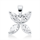 Anhänger 18 kt WG, mit Öse, 4 Nav. 0,64 ct, TW-si