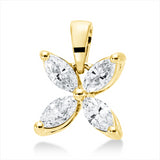 Anhänger 18 kt GG, mit Öse, 4 Nav. 0,40 ct, TW-si