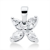 Anhänger 18 kt WG, mit Öse, 4 Nav. 0,24 ct, TW-si