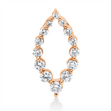 Anhänger 18 kt RG, 4 Brill. 0,15 ct, TW-si, 1 Brill. 0,06 ct, TW-si, 9 Brill. 0,13 ct, TW-si