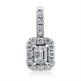 Anhänger 18 kt WG, mit Öse, 1 Sm.schliff 0,14 ct, TW-si, 16 Brill. 0,12 ct, W-si