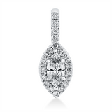 Anhänger 18 kt WG, mit Öse, 1 Nav. 0,27 ct, TW-si, 20 Brill. 0,15 ct, W-si