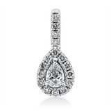 Anhänger 18 kt WG, mit Öse, 1 Tropfen 0,14 ct, TW-si, 16 Brill. 0,12 ct, W-si