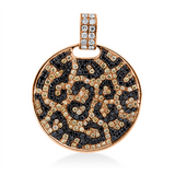 Anhänger 18 kt RG, Fass tl schw rhod, 12 Br. 0,15 ct, TW-pi, 136 Br. 0,75 ct, schwarz, 138 Br. 0,65 ct