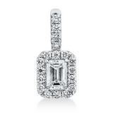 Anhänger 18 kt WG, mit Öse, 1 Sm.schliff 0,24 ct, TW-si, 18 Brill. 0,14 ct, W-si