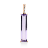Anhänger 18 kt RG, mit Öse, 6 Brill. 0,05 ct, TW-si, 1 Amethyst 5,60 ct pink