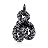 Anhänger 18 kt WG, Fassung schwarz rhodiniert, 437 Brill. 4,17 ct, pink, 2 Tsavorith 0,05 ct grün
