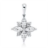Anhänger 18 kt WG, mit Öse, 4 Nav. 0,45 ct, TW-si, 4 Brill. 0,12 ct, TW-si