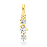 Anhänger 18 kt GG, mit Öse, 3 Brill. 0,10 ct, TW-si