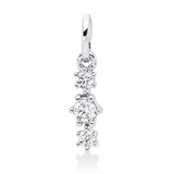 Anhänger 18 kt WG, mit Öse, 3 Brill. 0,10 ct, TW-si