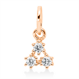 Anhänger 18 kt RG, mit Öse, 3 Brill. 0,07 ct, TW-si