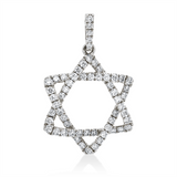 Anhänger 18 kt WG, mit Öse, 6 Brill. 0,06 ct, TW-si, 53 Brill. 0,34 ct, TW-si